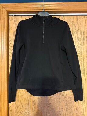 Athleta Black Fleece Mock Neck Quarter Zip Jacket EUC